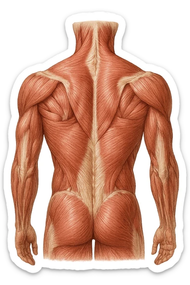 muscoli del dorso anatomia senza scritte sticker