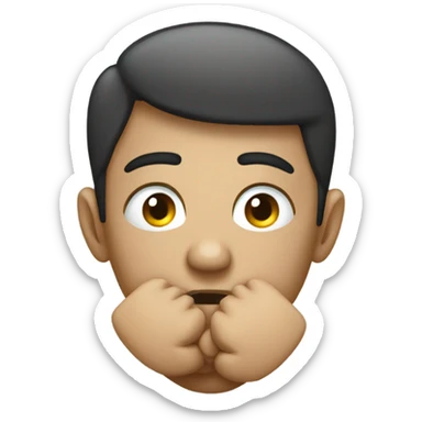 Praying with fist and nose  sticker