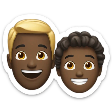 A black guy and a white guy laughing sticker