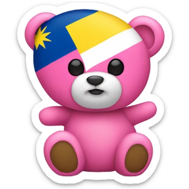 pink teddy bear ecuador flag sticker