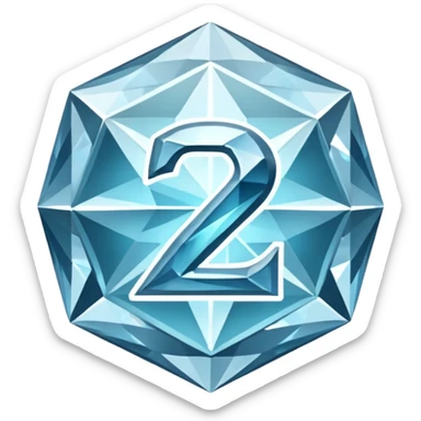 The official "2" from the Smite 2 logo but in a "Diamond" texture. sticker