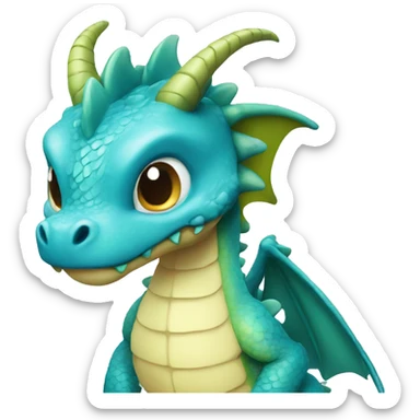 mignon dragon bleu sticker