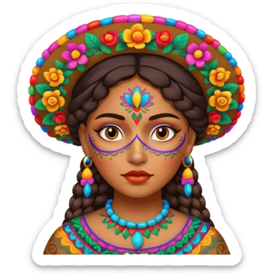 mexican girl with full painted face sticker