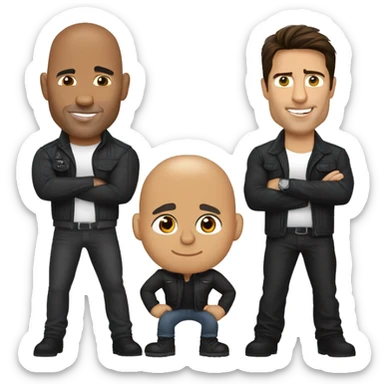 The Rock, Vin Diesel and Tom Cruise together sticker