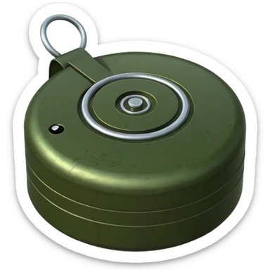 military green anti-personnel mine sticker