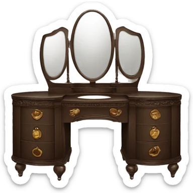 Brown elegant 1920s vintage vanity  sticker