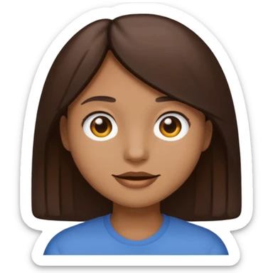 Make an emoji with medium straight dark brown hair sticker