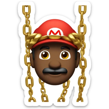 Mario wearing a large gold chain  sticker
