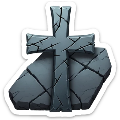 goth cross cracked stone texture sticker