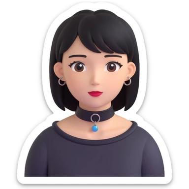 Black goth  Choker sticker