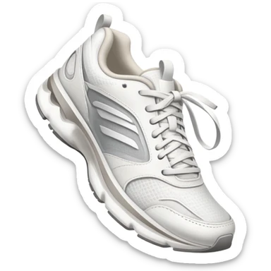 White running shoes sweating and listening to music sticker