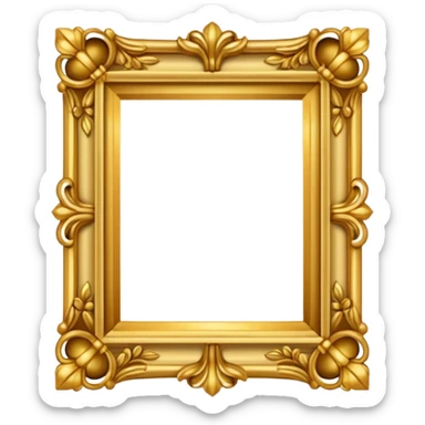 ornate gold picture frame sticker