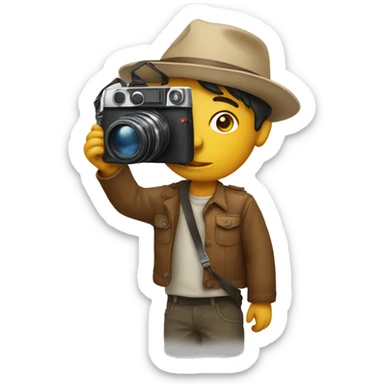 hmm emoji holding a camera sticker