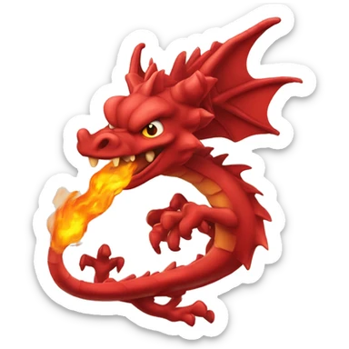 Dragão Vermelho cuspindo fogo  sticker