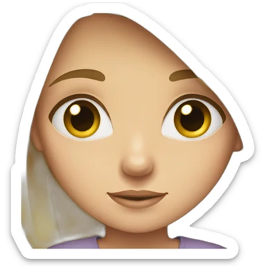 Short girl with blonde hair grey eyes and an oversized shirt. sticker