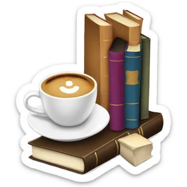 Coffee and books sticker