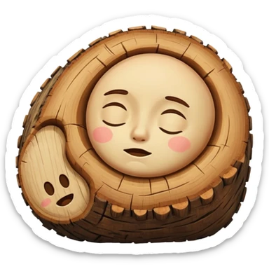 log with sleeping face sticker