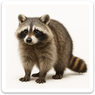 raccoon white background sticker