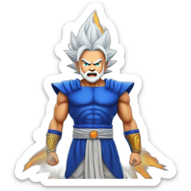 Narendra modi as a powerful super saiyan with blue flames sticker