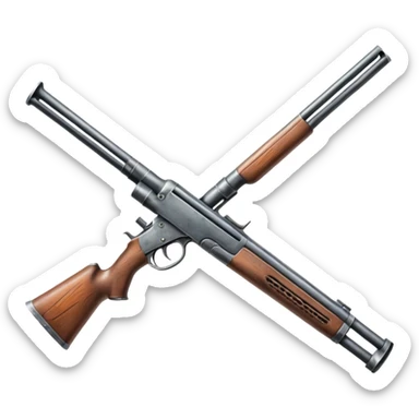 double pipe metal shotgun sticker