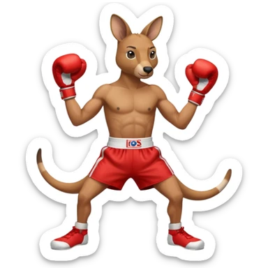 Kangaroo boxer sticker