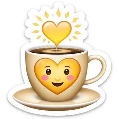 Sunshine coffee, hearts sticker