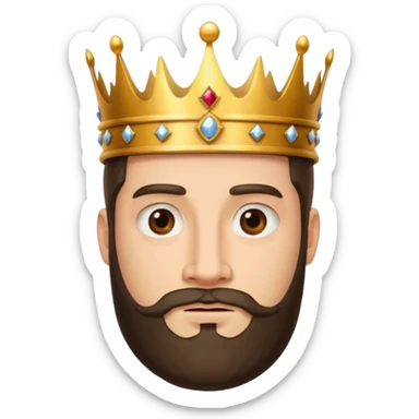 King with crown and beared sticker