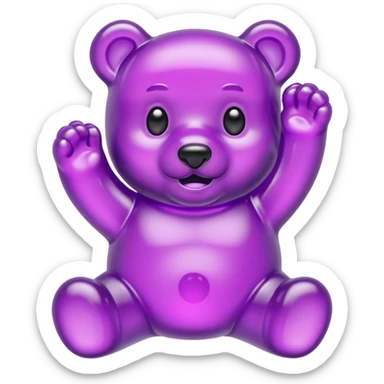 Purple Gummy bear sticker