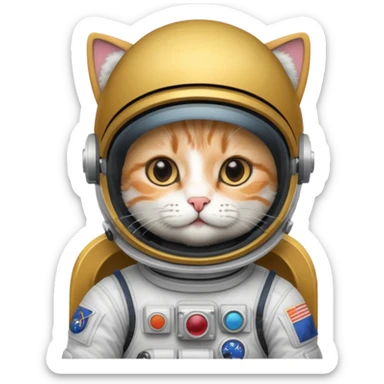 closed Astronaut rides cat sticker