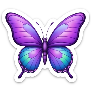 Purple butterfly in emoji sticker