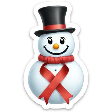Snowman with a ribon  sticker