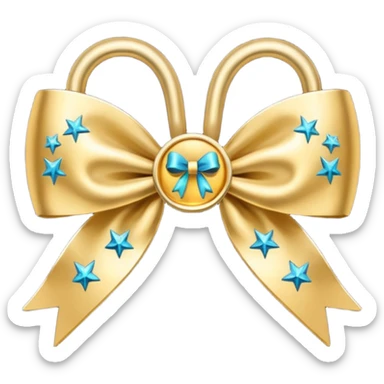 bow hair ornament in horoscope style sticker