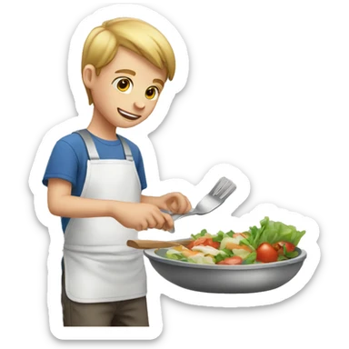 white kid making lunch sticker