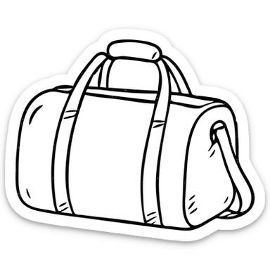 all white duffle bag with white strap sticker