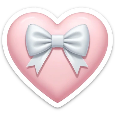 Pastel pink heart with white bow sticker
