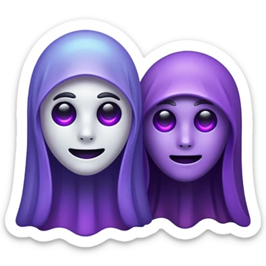 glitter cian and purple phantom sticker