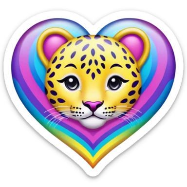 lisa frank rainbow leopard spots markings patterns print heart sticker