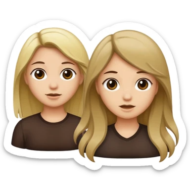 bestiess one with dark brown hair and one with dirty blonde hair sticker