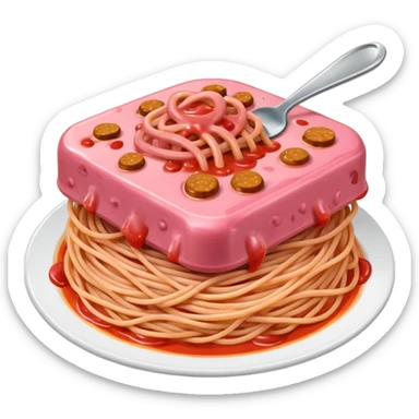 SPAM meat melted pink spaghetti slop sauce  sticker