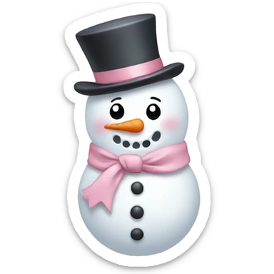 Snowman with a light pink bow sticker