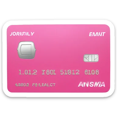 Pink debit card  sticker