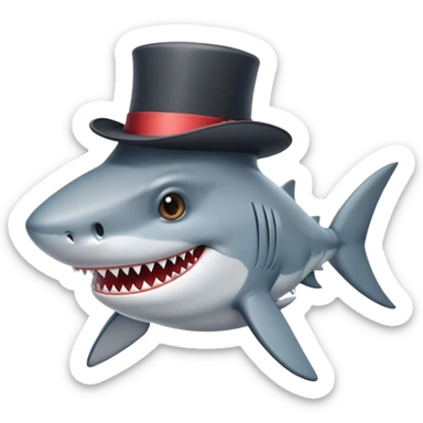 shark with tophat sticker