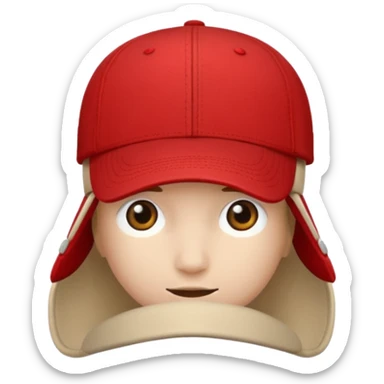 Solid Red baseball cap sticker
