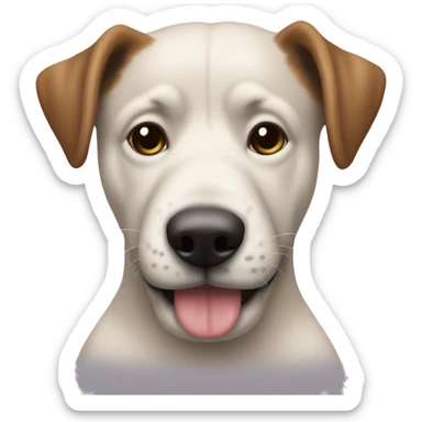 Perro recién salido de la peluquería con un cartes que ponga "Ya estoy listo" sticker