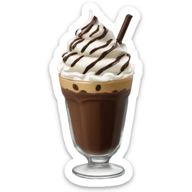 Dark chocolate iced latte with whipped cream and chocolate sauce  sticker
