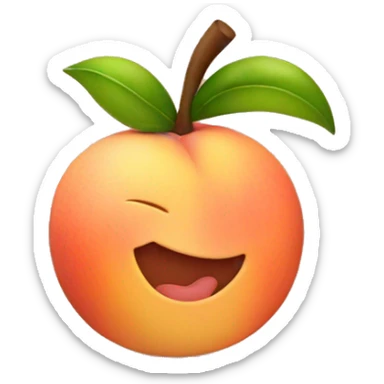 Make the wink emoji combined with a peach emoji sticker