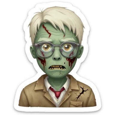 Zombie with glasses more visible glasses, some difference between zombie and glasses  sticker