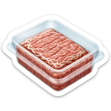 minced pork in a plastic package sticker