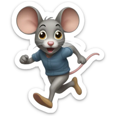 runaway mouse sticker