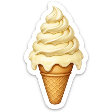 Vanilla ice cream cone  sticker